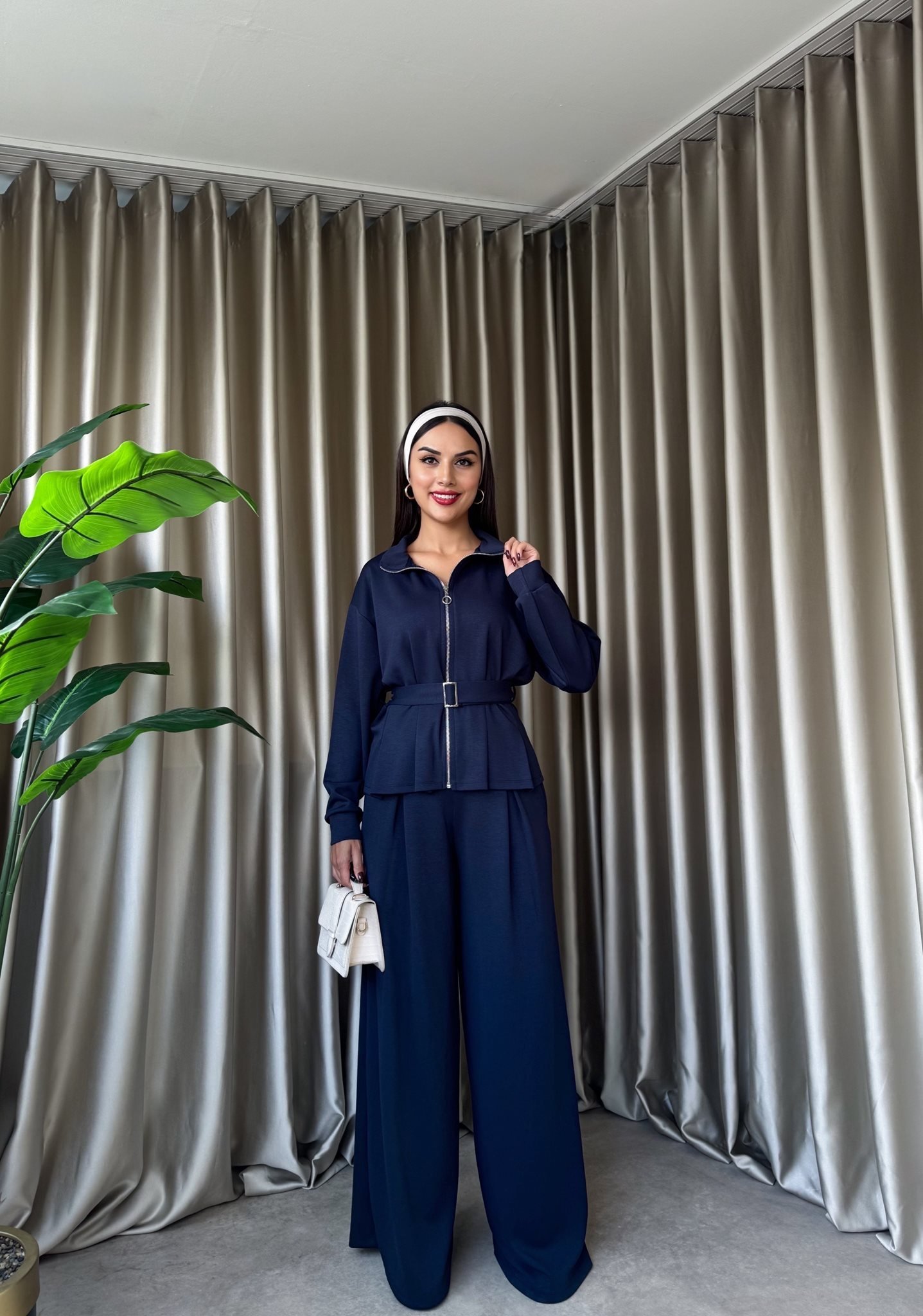 3082 KEMERLİ TAKIM NAVY BLUE - LACİVERT