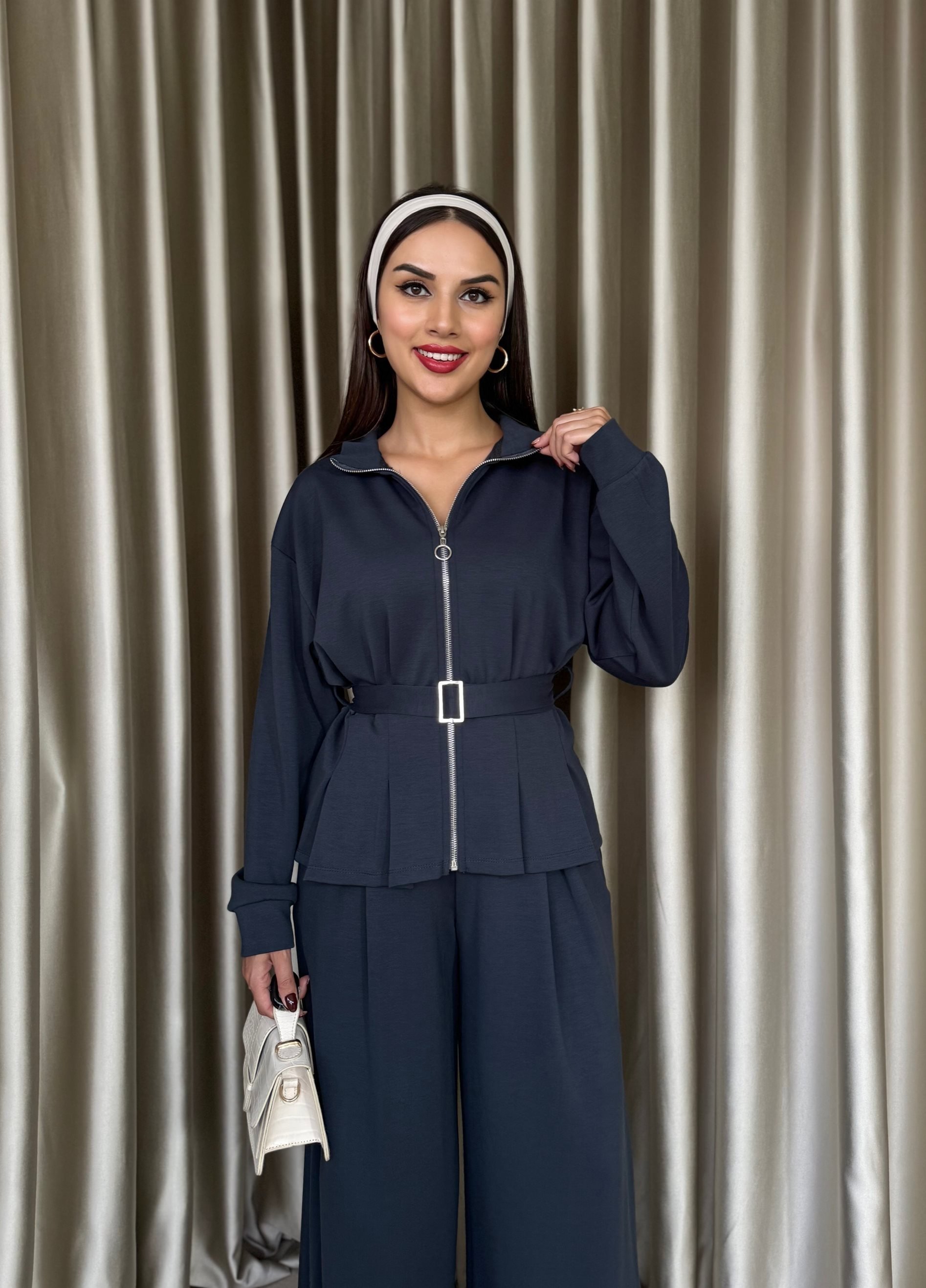 3082 KEMERLİ TAKIM SMOKE - FÜME