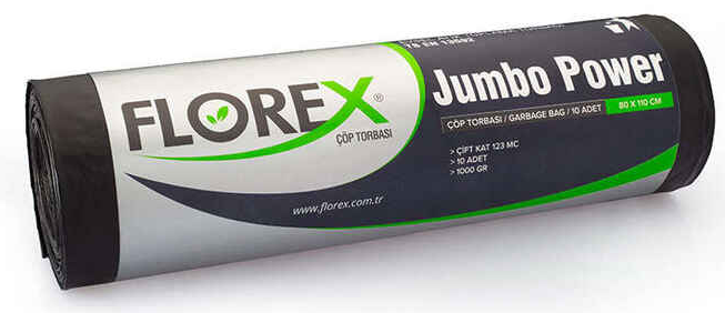 Florex Jumbo Power Çöp Poşeti 1000 Gr 80 X 110 Cm 10 Adet