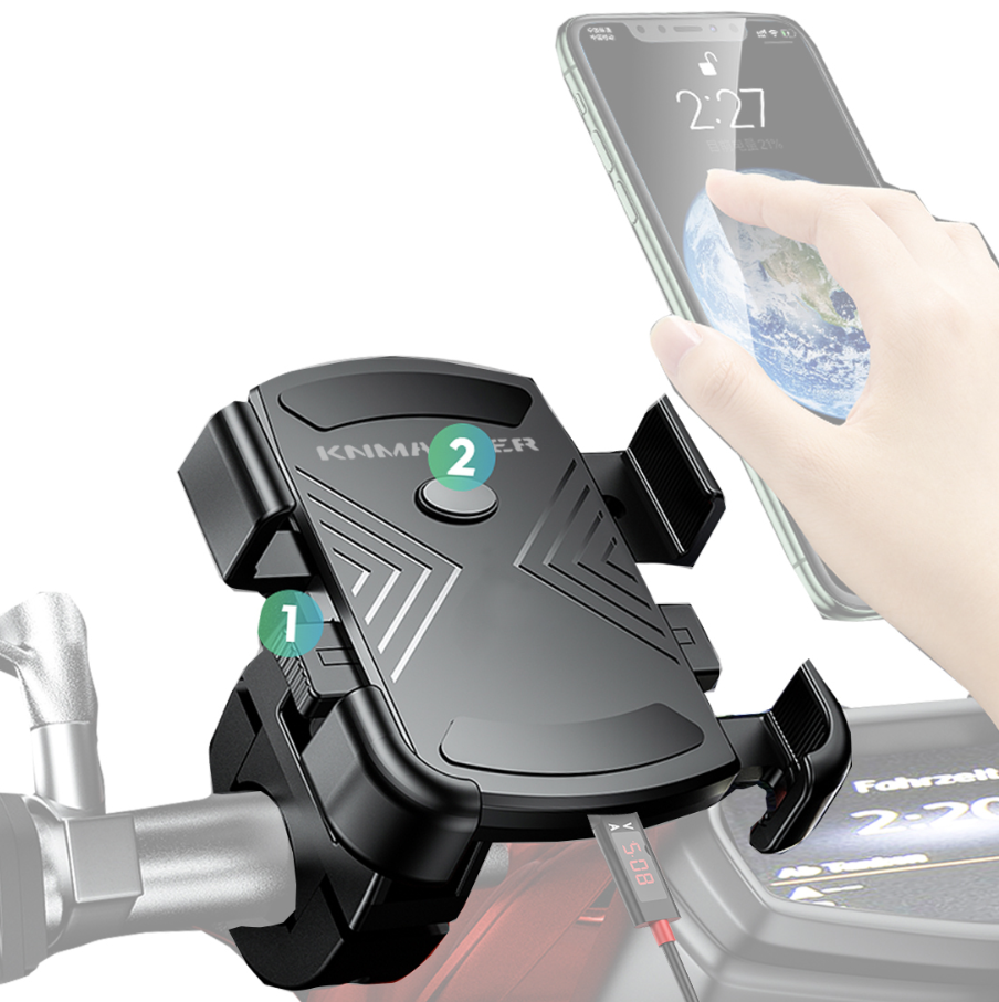 Knmaster TT-600U Tüm Motosikletlere Uyumlu Usb’li Telefon Tutucu