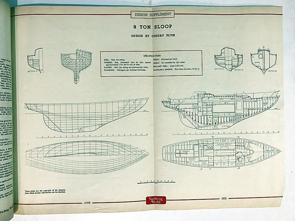Yachting World Power and Sail 2'6 June 1955 - Kitap
