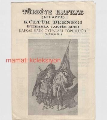 KAFKASYA - Türkiye Kafkas (Aphazya) Kültür derneği Lekuri / Broşür - Efemera