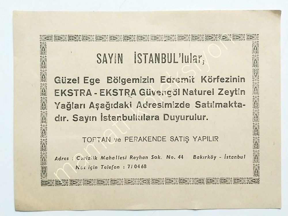 Güvengöl zeytinyağları BAKIRKÖY - El ilanı