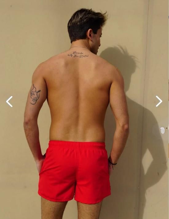 Miami BeachErkek Kırmızı Düz Renk Iki Yan Cepli Mini Boy Mayo Deniz Şortu-2202