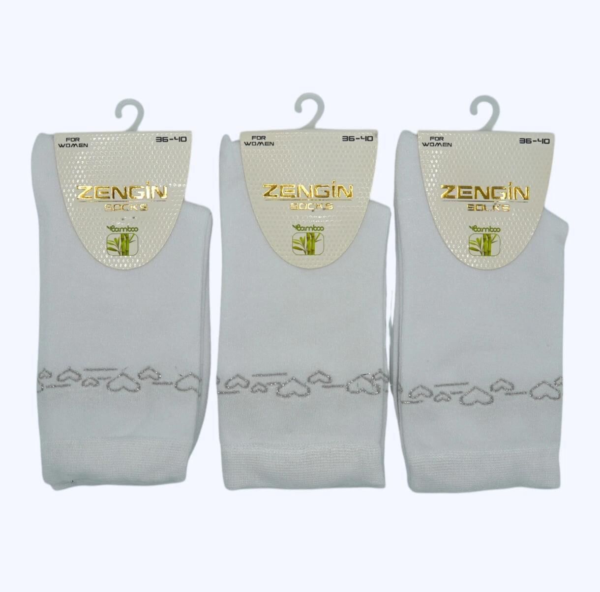 Bamboo 3'lü Love Kadın Soket Çorap 3300 B