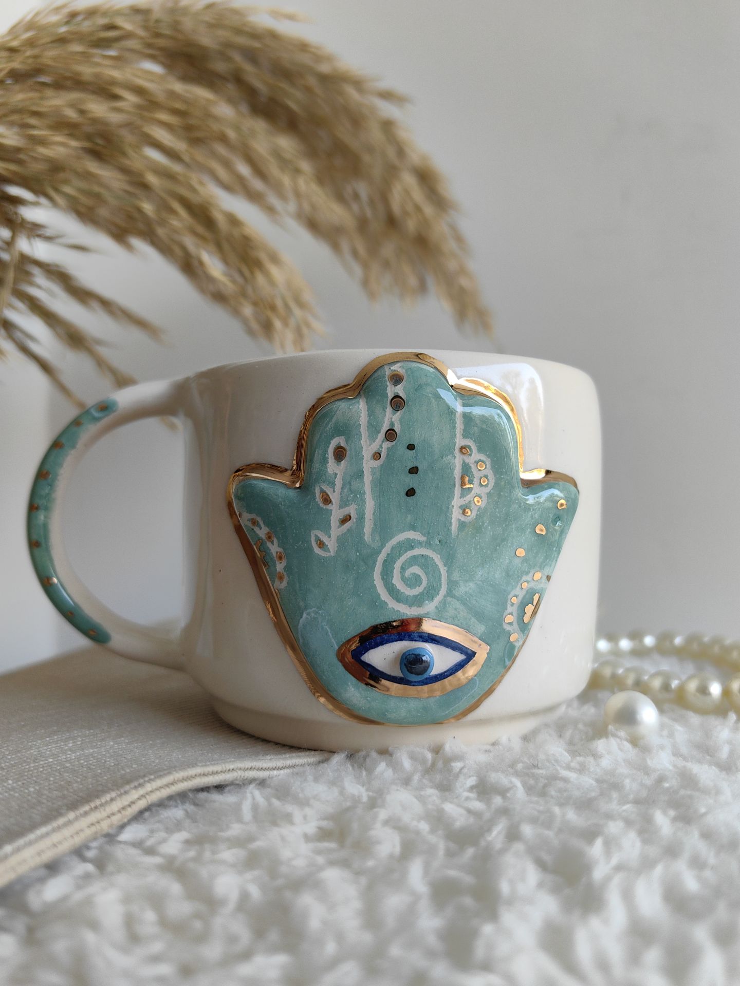 Fatma’nın Eli Seramik Fincan (Mint)