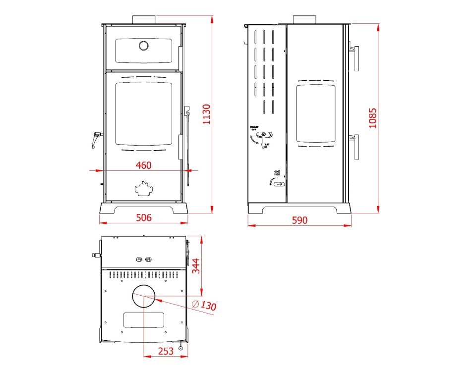 GOLD PLUS 12 KW KUZİNE / MANUEL PELET VE ODUN SOBASI / BABA'S STOVE