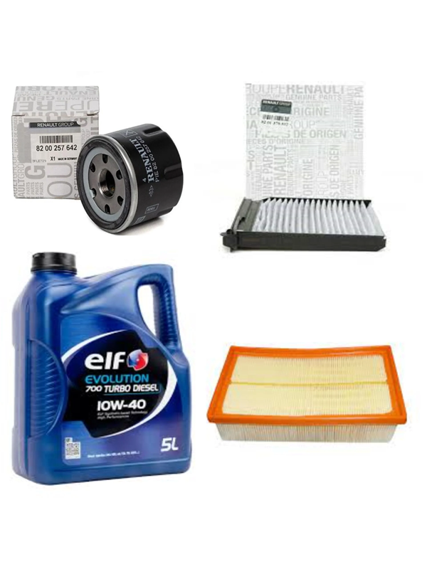 ORJINAL 7715130183 CLIO III MODÜS 1.5 DCİ K9K YAĞ BAKIM SETİ YAĞ 10W40 ELF 5LT 4 LÜ SET