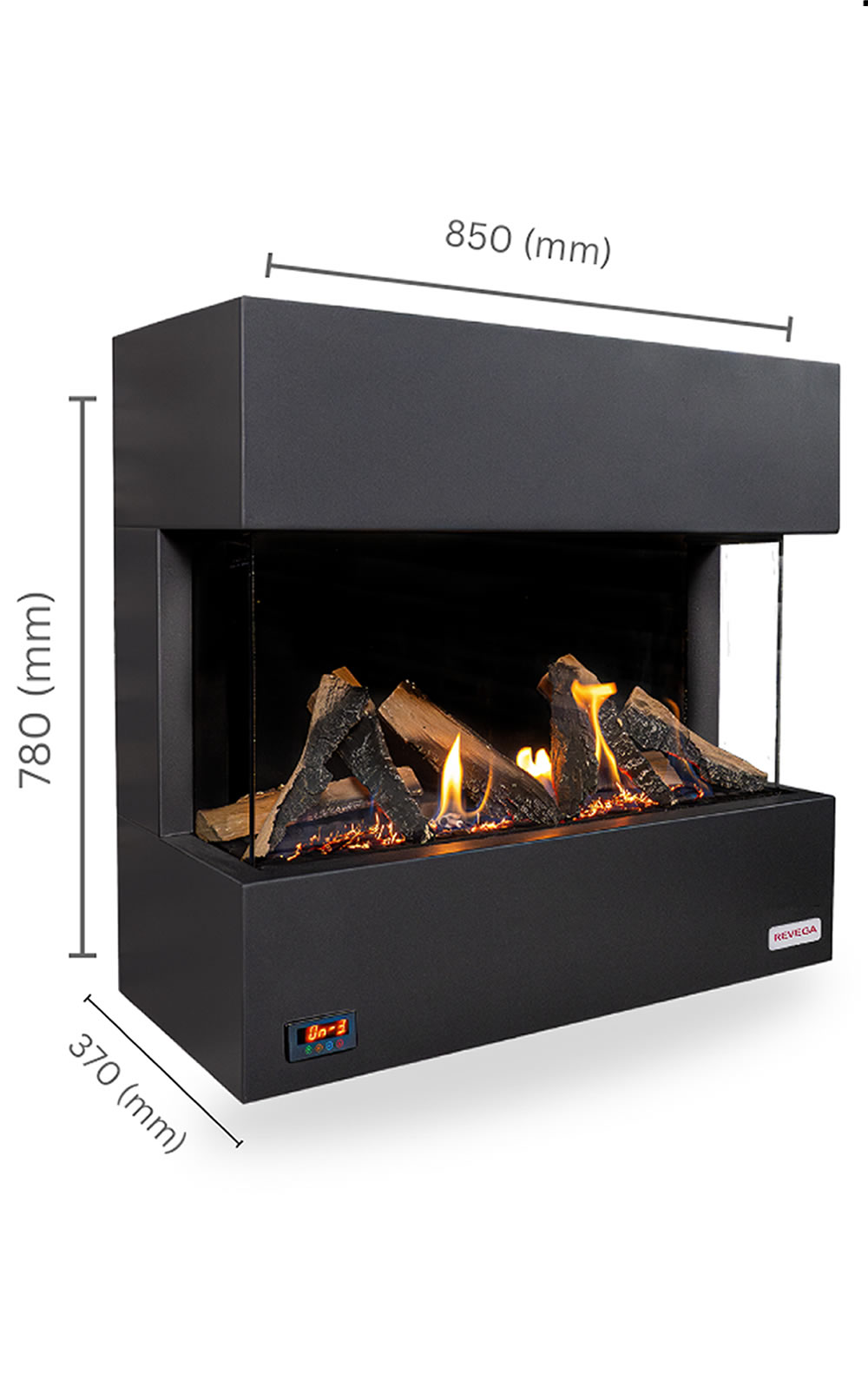 Revega H75UB Seramik Camlı Hermetik Doğalgazlı Şömine 7kW Ü.B.