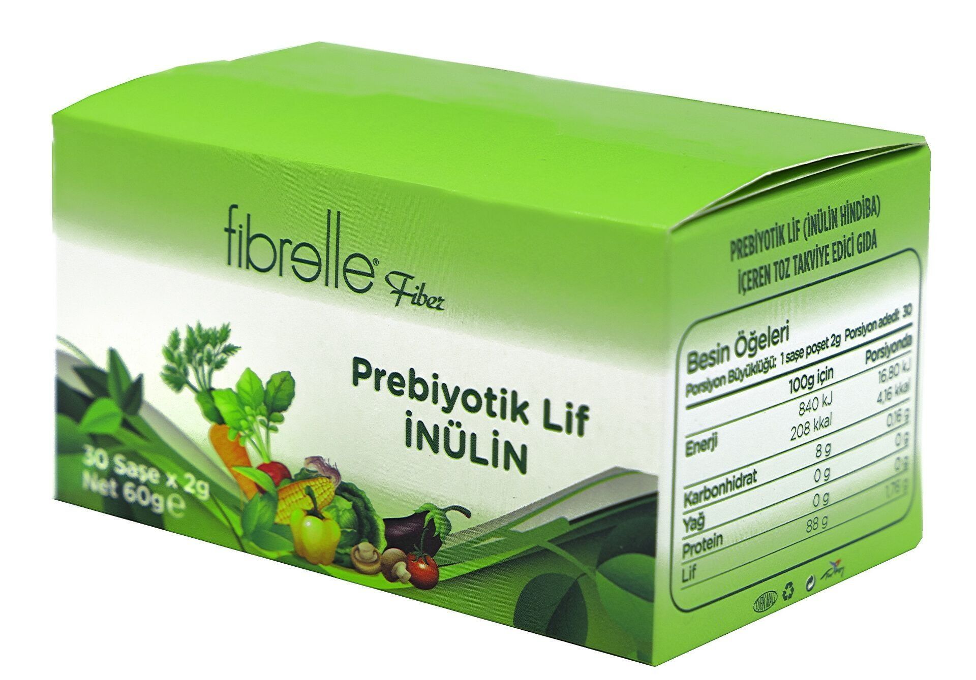 Fibrelle Prebiyotik Lif - İnülin Hindibağ 2 gr Saşe ( 30 Adet Kutu ) INULIN