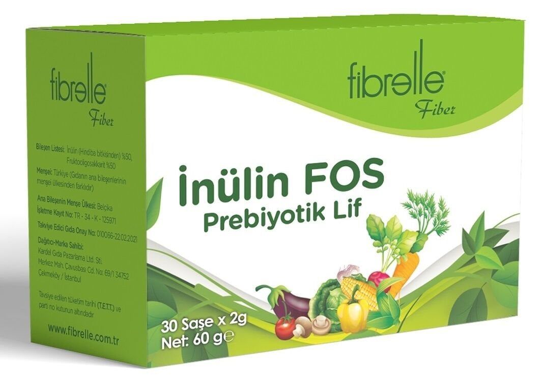 FİBRELLE İnülin Fos Prebiyotik Lif 2 gr saşe (30 adet kutu)