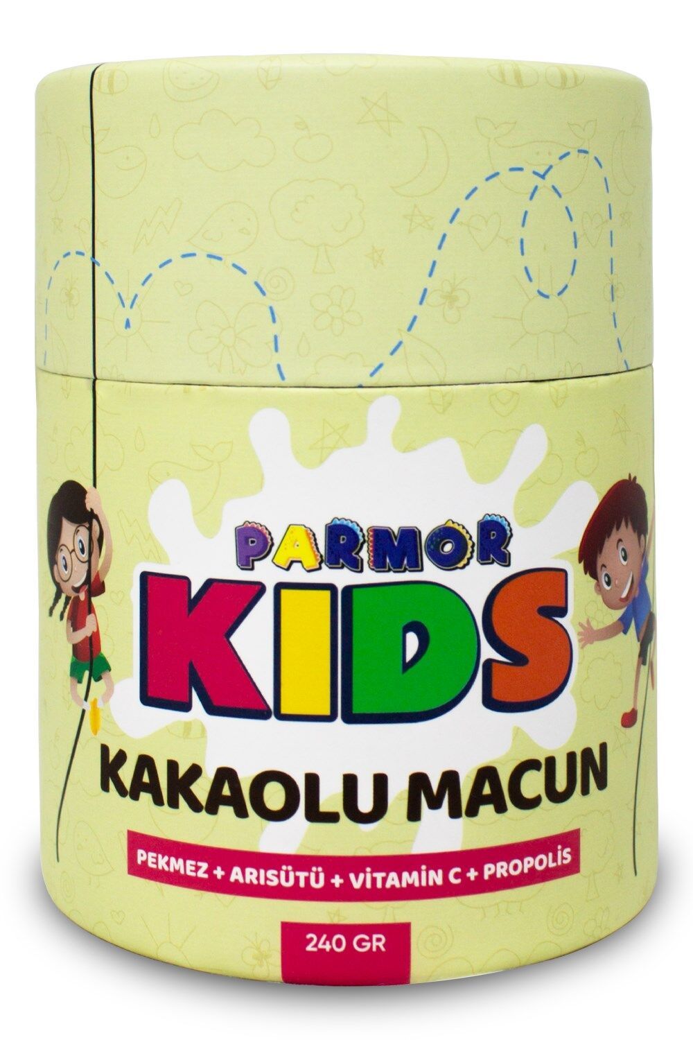 Parmor Kids Çocuklar Için Özel - Arı Sütü, Pekmez, Bal Ve Vitamin Katkılı Kakaolu Macun