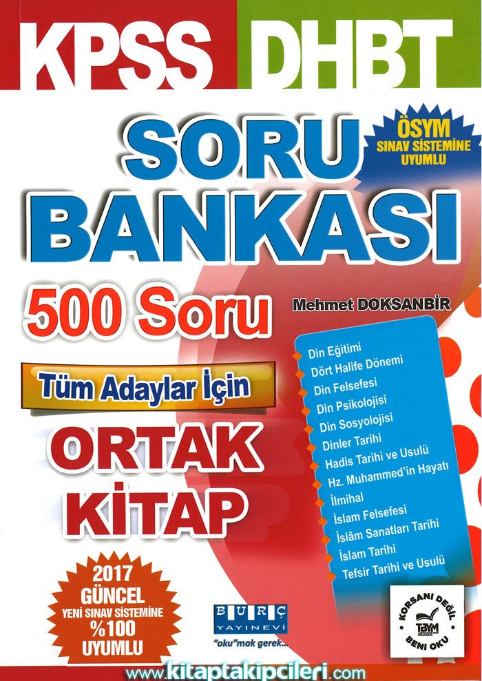 DHBT KPSS Soru Bankası, Tüm Adaylar İçin Ortak Kitap, Diyanet ÖSYM Sınav Sistemine Uyumlu, Mehmet Doksanbir, 500 Soru