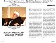 İsmailağa Dergisi Mart 2019 | Zühd | Allah Dostlarının Zühd Tarifleri
