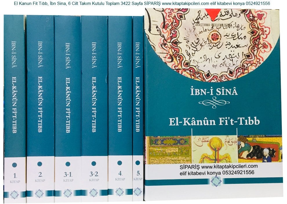 El Kanun Fit Tıbb, İbn Sina, 6 Cilt Takım Kutulu Toplam 3422 Sayfa