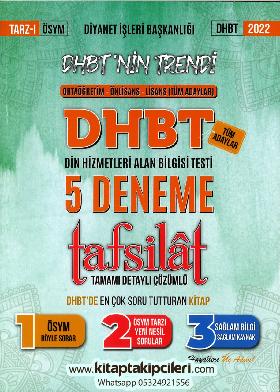 DHBT 5 Deneme Tafsilat Mehmet Ümütli Tamamı Detaylı Çözümlü, Tüm Adaylar İçin, 80 Sayfa