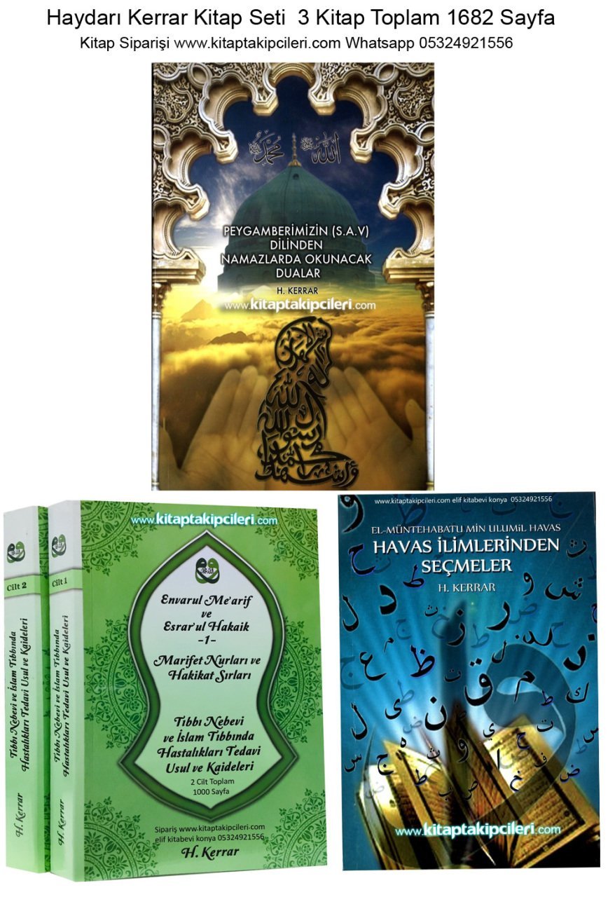 Haydarı Kerrar Kitap Seti Dualar, Havas İlmi Ve Tıbbı Nebevi Kitapları, 3 Kitap Toplam 1682 Sayfa