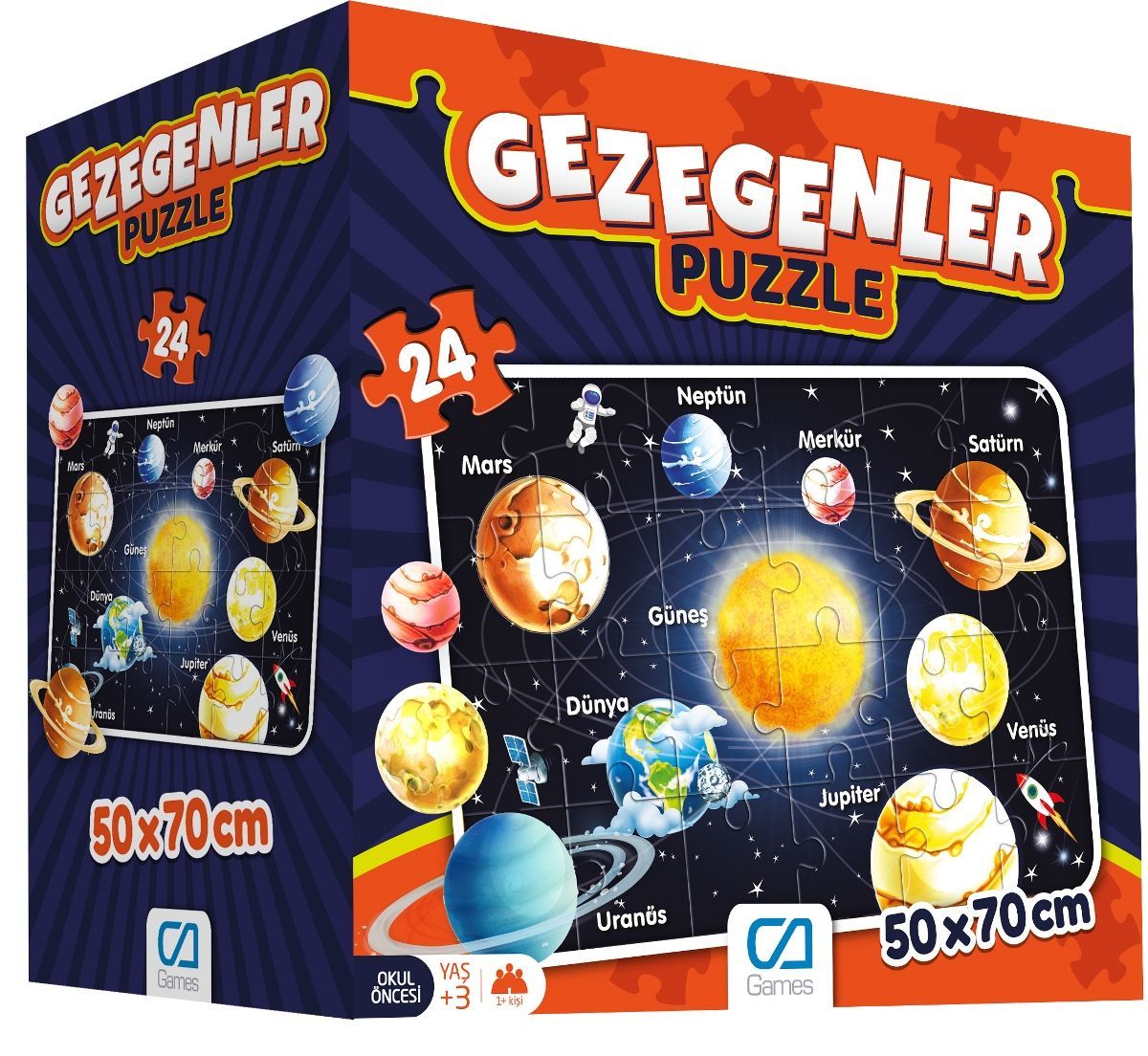 24 Parça Gezegenler Maxi Boy Eğitici Puzzle (4+ yaş)
