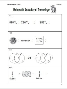 Matematik Analojileri 1. Seviye Kitabı (2 - 3.sınıflar)