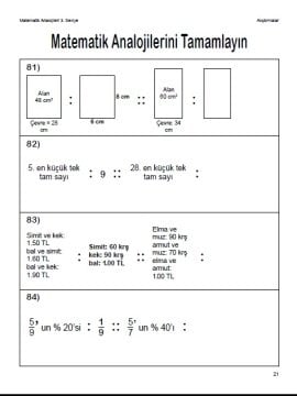 Matematik Analojileri 3. Seviye Kitabı (6 - 7.sınıflar)