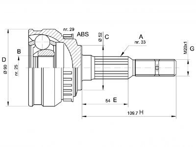 Astra F 1991 - 1998 1.4 - 1.6 İç Aks Kafası 22 Diş