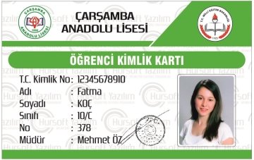 OKUL ÖĞRENCİ KİMLİK KARTI (PROXİMİTY - MİFARE KART BASKILI) - MATBAA BASKISI - OKULA ÖZEL TASARIM - 100 ADET KART