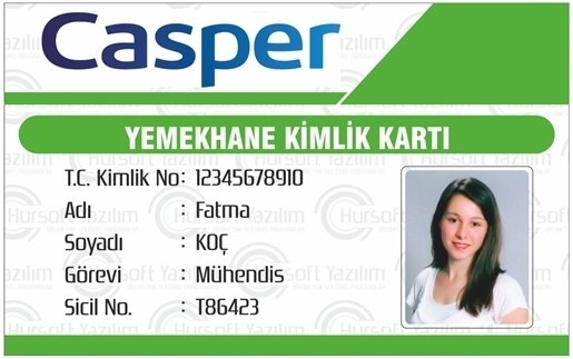 YEMEKHANE KİMLİK KARTI (PROXİMİTY - MİFARE KART BASKILI) - MATBAA BASKISI - FİRAMAYA ÖZEL TASARIM - 100 ADET KART