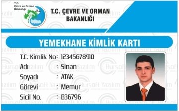 YEMEKHANE KİMLİK KARTI (PROXİMİTY - MİFARE KART BASKILI) - MATBAA BASKISI - FİRAMAYA ÖZEL TASARIM - 100 ADET KART