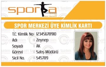 SPOR SALONU ÜYE KİMLİK KARTI (PROXİMİTY - MİFARE KART BASKILI) - MATBAA BASKISI - ÖZEL TASARIM - 100 ADET KART