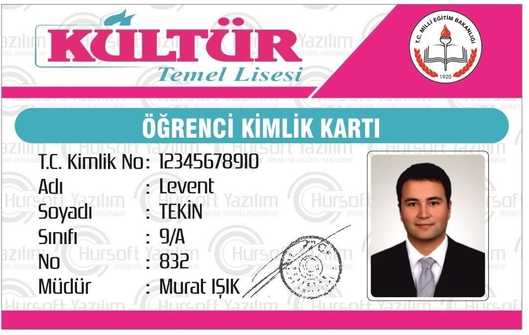 LİSE ÖĞRENCİ KİMLİK KARTI (PROXİMİTY - MİFARE KART BASKILI) - MATBAA BASKISI - ÖZEL TASARIM - 100 ADET KART