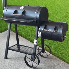 Smoker Bbq Xl Barbekü Mangal Varil Mangal Çift Hazneli Bacalı Tekerlekli AF021