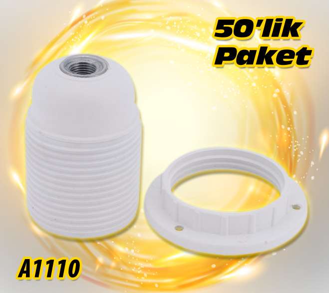 A1110 - E-27 DİŞLİ DUY BEYAZ (50'lik paket)