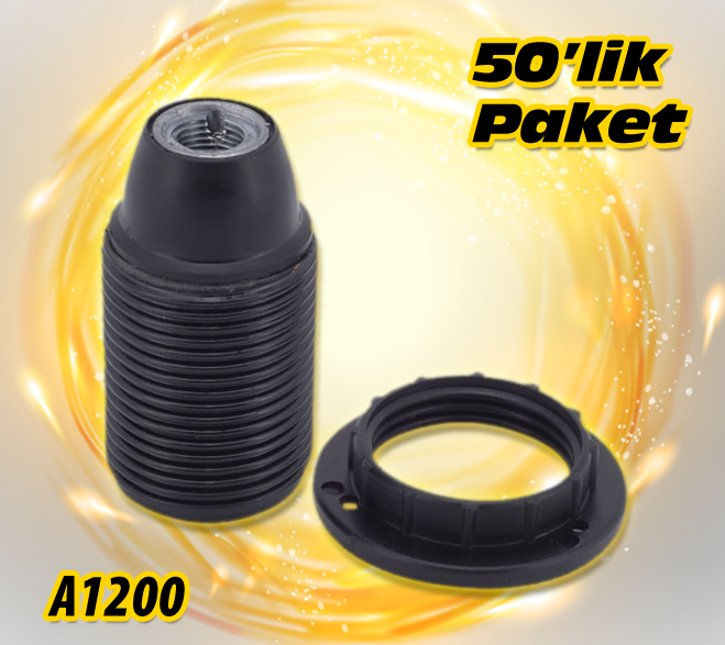 A1200 - E-14 DİŞLİ DUY SİYAH (50'lik paket)