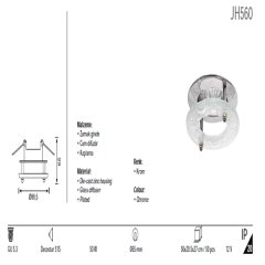 Jupiter Sıva Altı Camlı Spot  ( Krom ) -  JH560 Alım Yapmadan Önce Stok Bilgisi Alınız