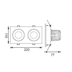 Jupiter 2x11W Sıva Altı Kare Hareketli Spot - Beyaz  Kasa - LS442 S Alım Yapmadan Önce Stok Bilgisi Alınız