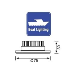 4W Sıva Altı Yuvarlak BOAT Led Spot -  Trafolu - KROM  KASA - ( 3000k )  LS979 S - 12-24V