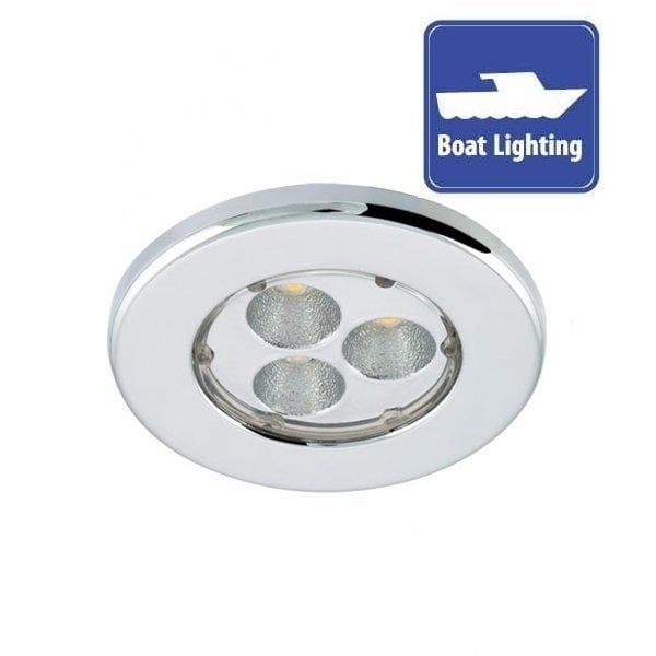 4W Sıva Altı Yuvarlak BOAT Led Spot -  Trafolu - KROM  KASA - ( 3000k )  LS979 S - 12-24V