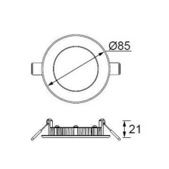 3W Sıva Altı Yuvarlak Led Panel ( 6500K - 3000 K ) LD470