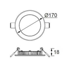 12W Sıva Altı Yuvarlak Led Panel ( 6500K - 3000 K ) LD472