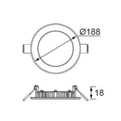 15W Sıva Altı Yuvarlak Led Panel ( 6500K - 3000 K ) LD474