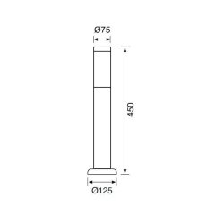 45 cm Bahçe Aydınlatma Direği - Paslanmaz Çelik - JG823 SS Alım Yapmadan Önce Stok Bilgisi Alınız