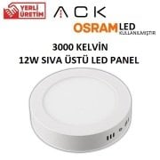 12W Sıva Üstü KARE Led Panel Metal Beyaz Kasa 17X17 cm Günışığı 3000K - AP04-01200