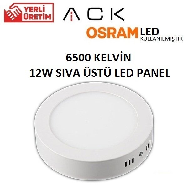 12W Sıva Üstü KARE Led Panel Metal Beyaz Kasa 17X17 cm Beyaz Işık 6500K - AP04-01230