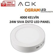 24W Sıva Üstü Yuvarlak Led Panel Alüminyum Beyaz Kasa Günışığı 4000K 30 cm - AP03-02410