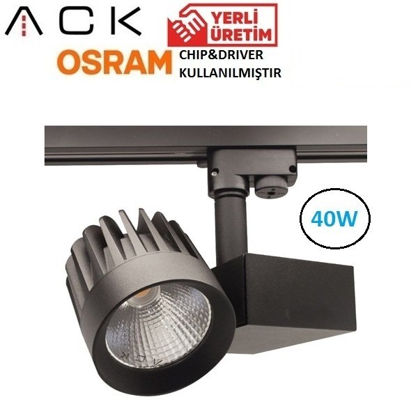 40W Ledli Ray Spot - Siyah Kasa -MONOFAZE Soketli -6500K - AD30-14631 Alım Yapmadan Önce Stok Bilgisi Alınız