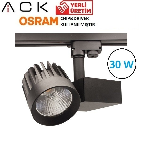 30W Ledli Ray Spot - Siyah Kasa -MONOFAZE Soketli -3000K-AD30-04501 Alım Yapmadan Önce Stok Bilgisi Alınız