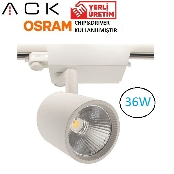 36W Ledli Ray Spot - Beyaz Kasa -MONOFAZE Soketli -3000K-AD30-14800 Alım Yapmadan Önce Stok Bilgisi Alınız