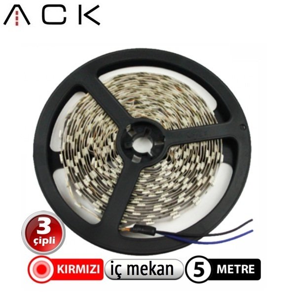 3 Çip Şerit Led KIRMIZI İÇ MEKAN 5 METRE FİYATIDIR AS01-00304