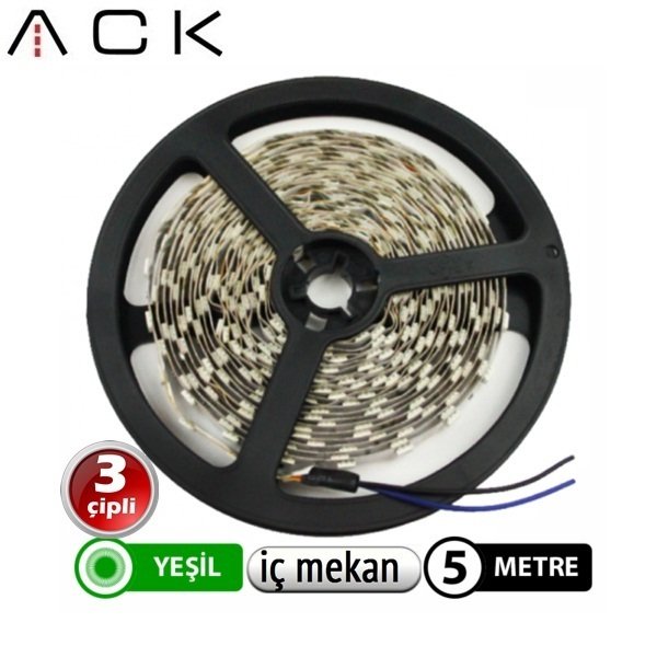 3 Çip Şerit Led YEŞİL İÇ MEKAN 5 METRE FİYATIDIR AS01-00305