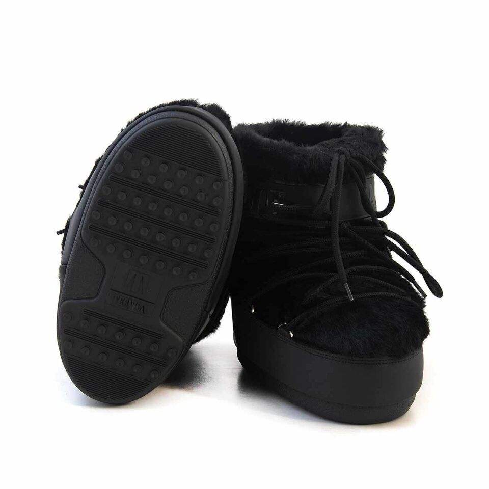 Moon Boot Icon Low Faux Fur Kadın Kar Botu-14093900BLK